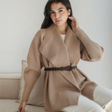Wrap Cape Cardigan-Beige