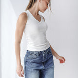V-Neck Ribbed Tank