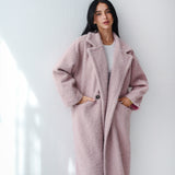 Teddy Long Coat in pink