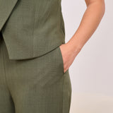 Sleeveless classic set-Olive