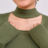 Open Neck Top- olive