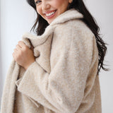 Teddy Long Coat in beige