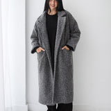 Teddy long coat in gray