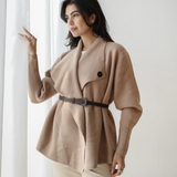 Wrap Cape Cardigan-Beige