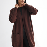 Oversized Longline Cardigan-Brown