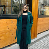 Trench coat in dark green