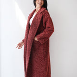 Teddy Long Coat in burgundy