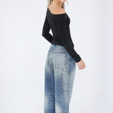 Loose Fit Blue Jeans