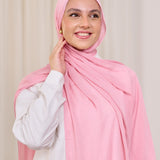 PLAIN COTTON SCARF - PINK
