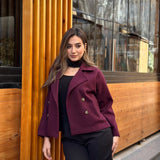 CROPPED JACKET IN BURGUNDY