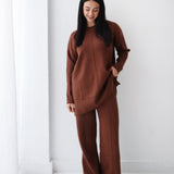 Plain Knit set in brown