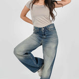 Mid Rise Wide Leg Street jeans