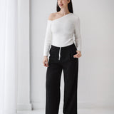 Loose Fit Pants-Black