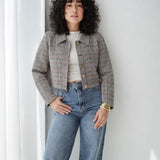 Plaid formal jacket-Beige