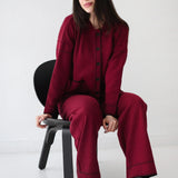 Velora Knit Set-Burgundy