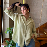 Linen shirt in mint green