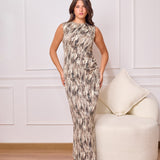 Marble Maxi Dress - Gray