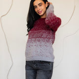 Warm Blend Sweater- Burgundy&Gray