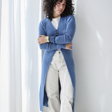 Longline Knit Cardigan-Blue