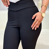 Cross waisted flare pants