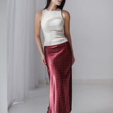 Polka Dot Satin Skirt