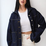Essential Dark Blue Denim Jacke