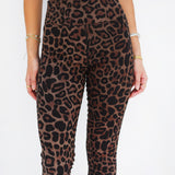 Winter Leopard Leggings - Brown