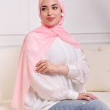 PLAIN CHIFFON SCARF-POWERED PINK