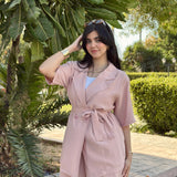 Short sleeve set in pink