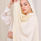 PLAIN COTTON SCARF-LIGHT BEIGE