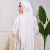 PLAIN CHIFFON SCARF-OFF WHITE
