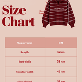 Striped Collar Sweater-Burgundy