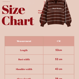 Striped Collar Sweater-Brown
