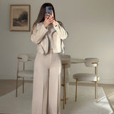 Front Seam Wide Leg Pants