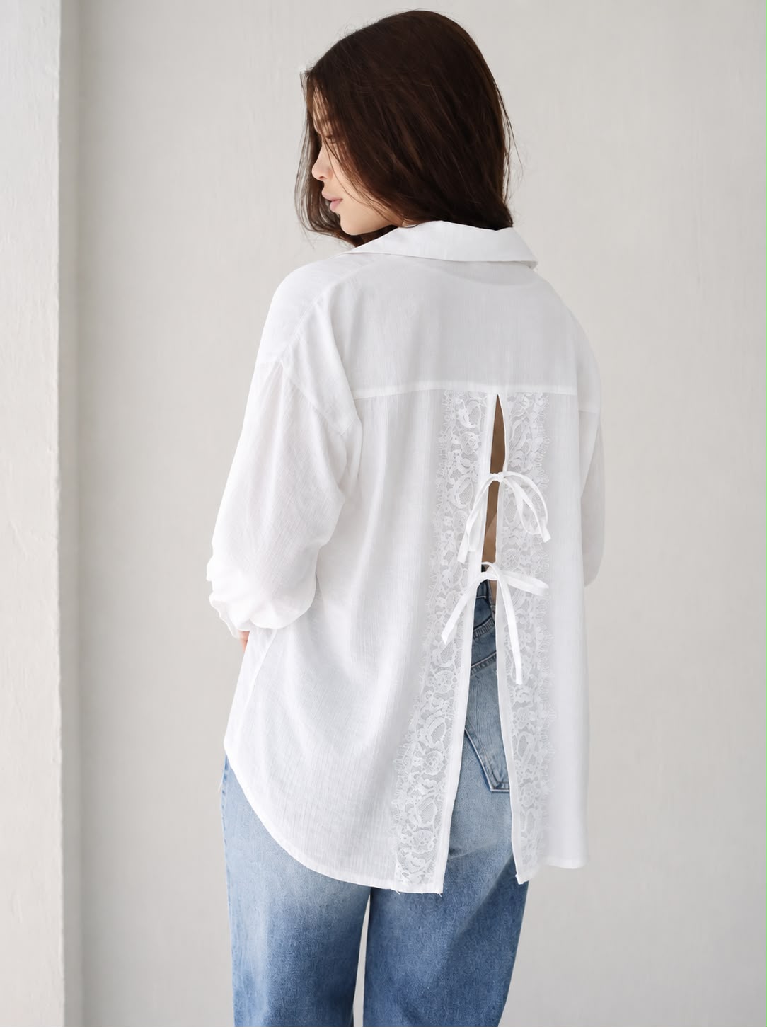 Open Back Lace Shirt