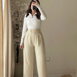 Linen wide-leg pants