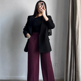 Wide Leg pants- Burgundy