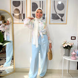 Wide Leg pants-Baby Blue