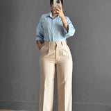 Wide Leg pants- Beige