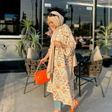 Modest kimono in mixed colors