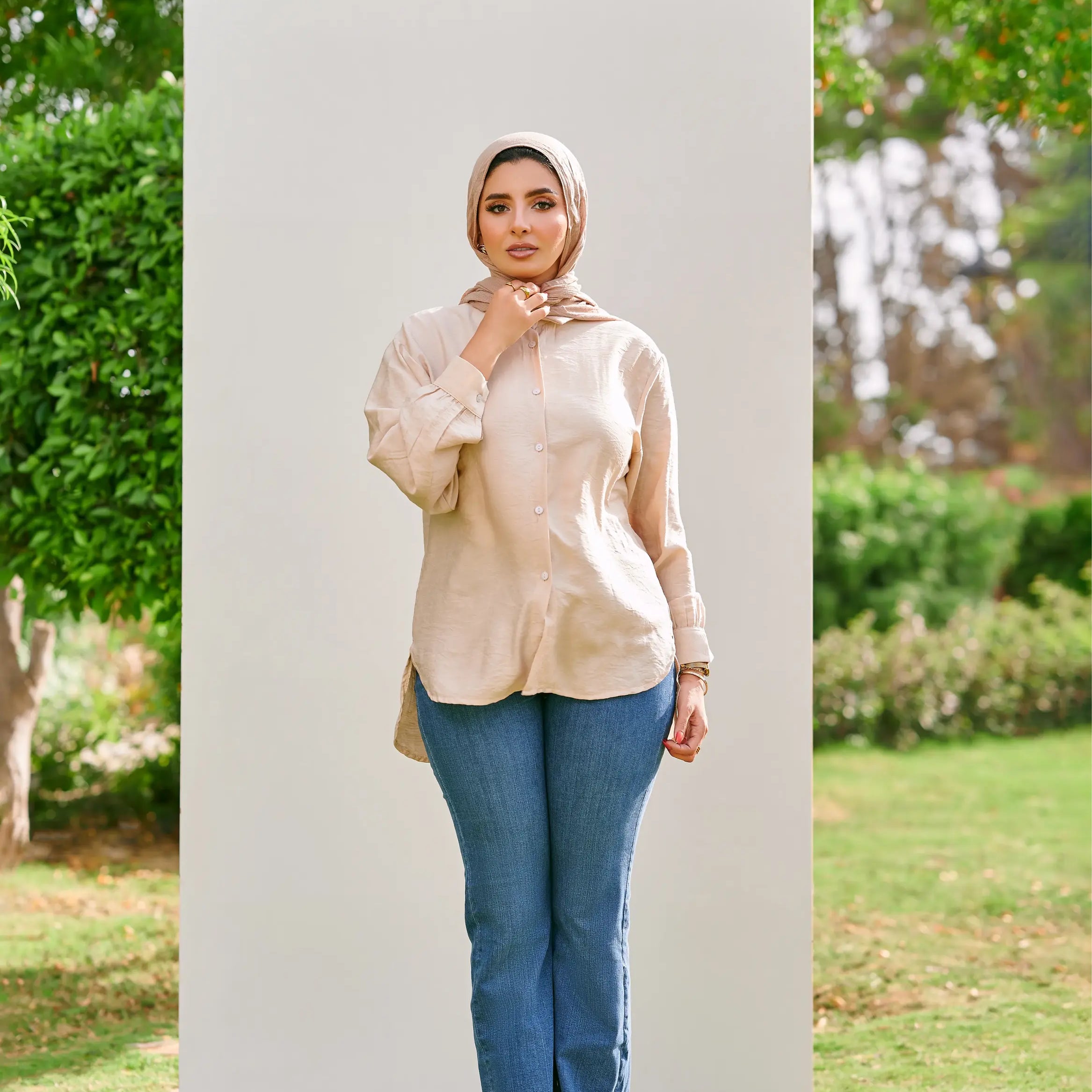 Basic Linen Shirt _ Beige