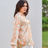 Satin blouse in Orange