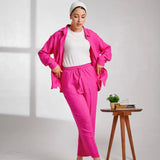 Linen Suit _ Fuchsia